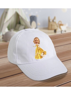 Bk Kids Kişiye Özel Prenses Tasarımlı Cotton Çocuk Şapkası-Beyaz-2