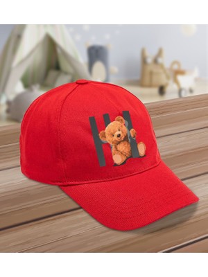 Bk Kids Hi Tasarımlı Cotton Çocuk Şapkası-Kırmızı