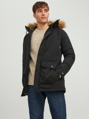 Jack & Jones Jjwınner Parka Fur Siyah Erkek Mont 12211948-Black