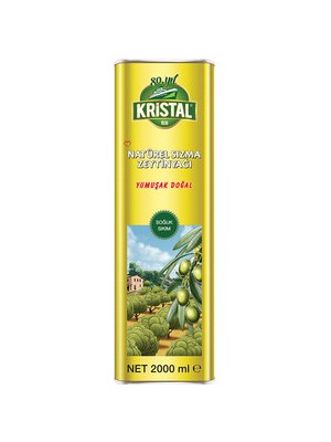 Kristal Natürel Sızma Zeytinyağı Yumuşak Doğal 2 L Teneke
