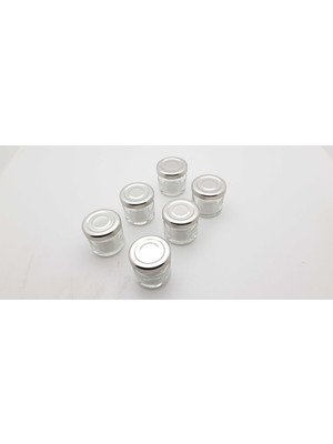 Be Beauty 6 Adet 29 cc Gümüş Renk Metal Kapaklı Cam Kavanoz