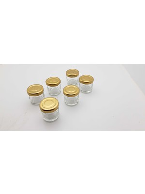 Be Beauty 6 Adet 29 cc Altın Renk Metal Kapaklı Cam Kavanoz