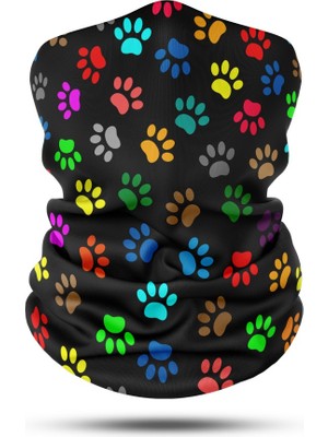 Dair Aksesuar Renkli Pati Desenli Motosiklet  Boyunluk Bandana