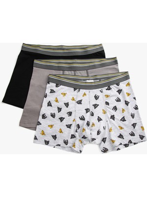 Koton Pamuklu Desenli 3'lü Şort