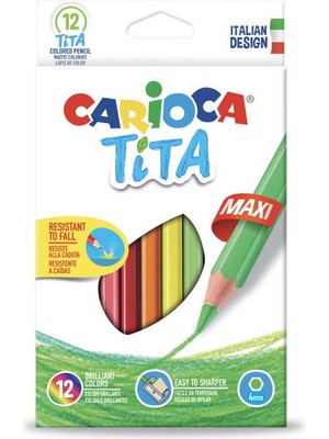 Carioca Tita Maxi Jumbo Üçgen Kuru Boya 12 Renk Karton Kutu (42791)
