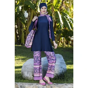 Kadın Lacivert Boru Paça Tesettür Mayo