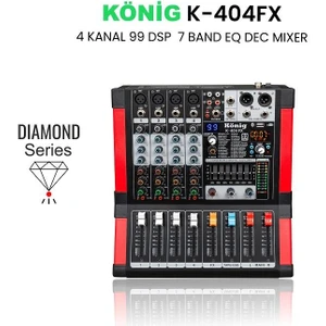 K-404 Fx 4 Kanal 7 Band Equalizer Diamond Serisi Dec Mixer