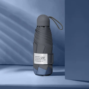 LY-0621 Beş Kat Altı Kemikli Siyah Tutkal Güneş Kremi Umbrla Haze Mavisi(Yurt Dışından)