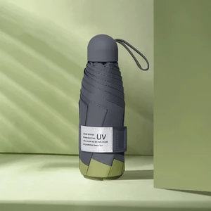 LY-0621 Beş Kat Altı Kemikli Siyah Tutkal Güneş Kremi Umbrla Matcha Green(Yurt Dışından)