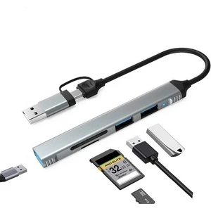2 In 1 Type C USB 3.0 Çoklayıcı Sd Kart Okuyucu 3 Port USB Hub