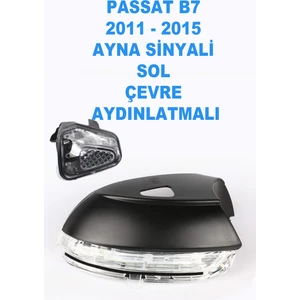 Volkswagen Passat B7 2011-2015 Ayna Sinyali Sol Şoför Tarafı Çevre Aydınlatmalı - 3C8949101E
