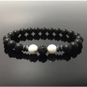 Bi'bileklik Mat Oniks, Hematit, Lav Taşı Bileklik