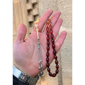 Doğan Silver Sarı Kırmızı Toz Kehribar Tesbih DGN1129