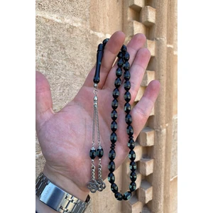 Doğan Silver Siyah Sürmeli Toz Kehribar Tesbih DGN1136