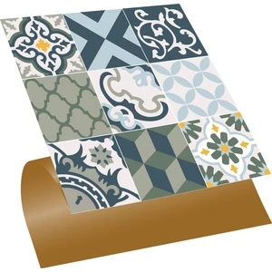 Kendinden Yapışkanlı Karma Green Desenli Pvc Karo 30x30 cm 11 Adet 1m2