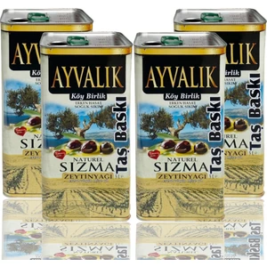 Köy Birlik Erken Hasat Soğuk Sıkım Taş Baskı Natürel Sızma Zeytinyağı 4 x 5 lt