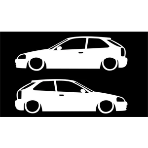Oto Sticker Honda Civic Ek Vti Hb Basık Kelebek Cam Araba Silüet Stickeri 2 Adet