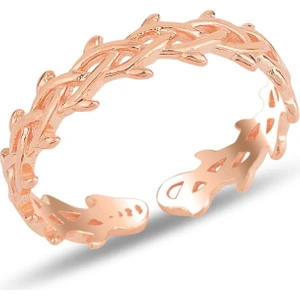 Söğütlü Silver Gümüş Rose Ayarlamalı Örgü Yüzük