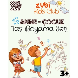 Taş Boyama Xxl 3 Yaş Üstü Çocuklar ve Anneleri Için  12 Renk Akrilik Boyalı 2 Fırçalı Aktivite Seti