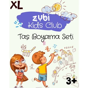 Taş Boyama Xl 3 Yaş Üstü Çocuklar Için Zeka Geliştirici 6 Renk Akrilik Boyalı Fırçalı Aktivite Seti