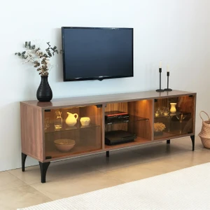 Olympos Tv Sehpası LED Işıklı / Ceviz