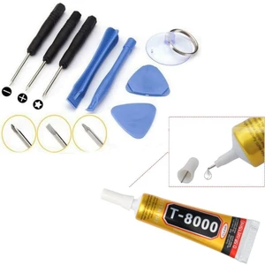 T8000 Ekran Dokunmatik Kapak Yapıştırıcı 15ML Şeffaf+Tamir Seti