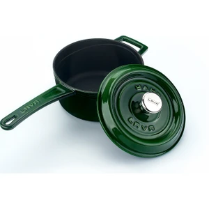 Döküm Yuvarlak Sos Tenceresi Metal Saplı Çap(Ø16 Cm, Majolica Yeşil