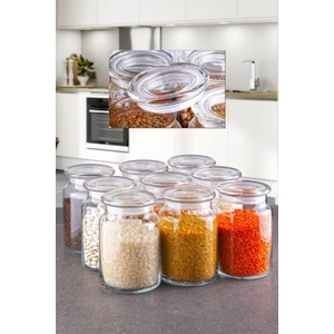 9'lu Cam Kapaklı Cam Kavanoz 800 ml G2739