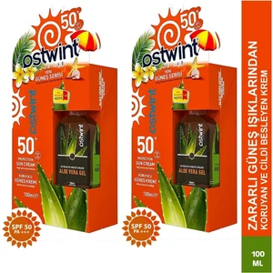 Güneş Kremi SPF50 100 ml + Alovera Jel 100 ml Paket İçeriği 2 Adet
