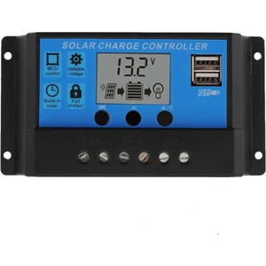 Pwm 10A Güneş Solar Paneli Akü Şarj Kontrol Cihazı 12V-24V Kontrol Cihazı Akü Şarj Regülatör
