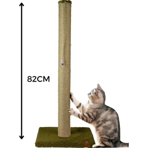 Pugalo 82 cm Lüx Tırmalama Tahtası Catnipli Jüt Tırmalama Minder Yüzey Yeşil