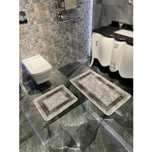 Clorisa Model 2'li Kaymaz Taban Banyo Paspas Takımı (60 x 100 cm - 60 x 50 cm)