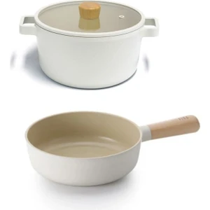 Fika Cam Kapaklı Alüminyum Döküm 26 cm Derin Tencere & 26CM Tava FIKA262LISET
