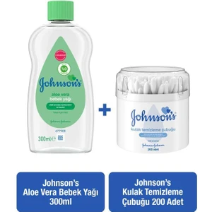 Johnson' Aloe Vera Bebek Yağı + Kulak Temizleme Çubuğu 200 lü