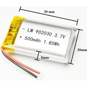 902030 3.7V 500MAH Şarj Edilebilir Lityum Polimer Pil