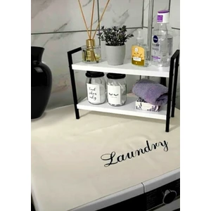 Krem Çamaşır Makines Örtüsü Laundry Baskılı