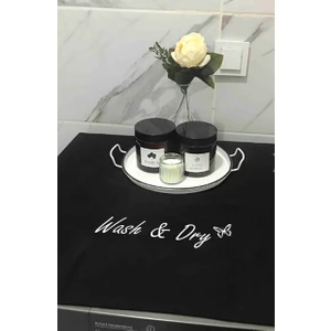 Siyah Çamaşır Makine Örtüsü Wash&dry Baskılı