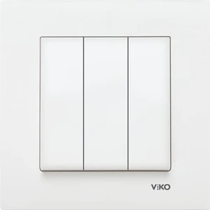 90967068 - Karre Üçlü Anahtar Beyaz Çerçeveli