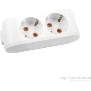 Multi-Let Ikili Priz Topraklı Çocuk Korumalı Klemensli-Beyaz