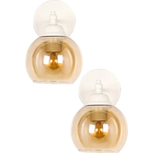 Ginza Aplik 2 Adet Beyaz Düz Cam