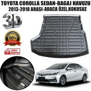 Born Garage 2015 Toyota Corolla Bagaj Havuzu Tam Uyumlu Kauçuk
