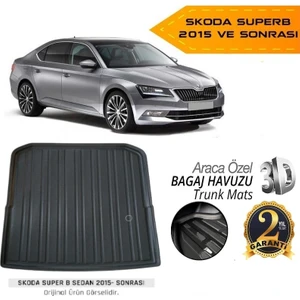 Born Garage 2019 Skoda Superb Bagaj Havuzu Tam Uyumlu Kauçuk