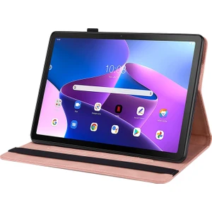 Lenovo Tab M10 10.1 3rd Gen Için Kapaklı Tablet Kılıfı - Pembe Altın (Yurt Dışından)