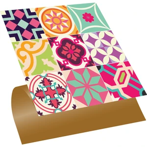 Kendinden Yapışkanlı Colorful Desenli Pvc Karo 30X30 cm (11 Adet) 1m2