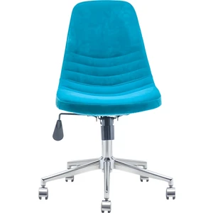 Silinebilir Mavi Kumaş Ofis Çalışma Sandalyesi Tekerlekli BLU1738