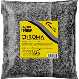 Chroma Mikrofiber Oto Temizlik Bezi 3’lü 40×40CM 265GSM