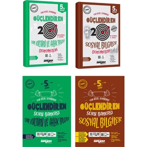 Ankara Yayıncılık 5.Sınıf  Sosyal Bilgiler + Din Kültürü Kültürü Güçlendiren Soru + Deneme Seti 4 Kitap 2023