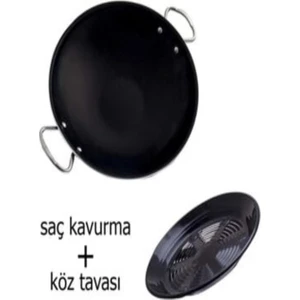 Saç Kavurma Gözleme Tavası ve Közleme Tavası Közmatik İkili Set