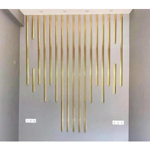 Üçler Plastik Duvar Çıtası Kendinden Yapışkanlı 5cm Gold 1 Rulo(10 Mt) 5 cm Gold