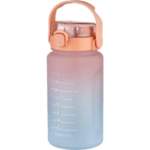 1500 ml Pipetli/pipetsiz Kullanım Çift Renk Softtouch Motivasyon Matarası Çıkartma Hediyeli